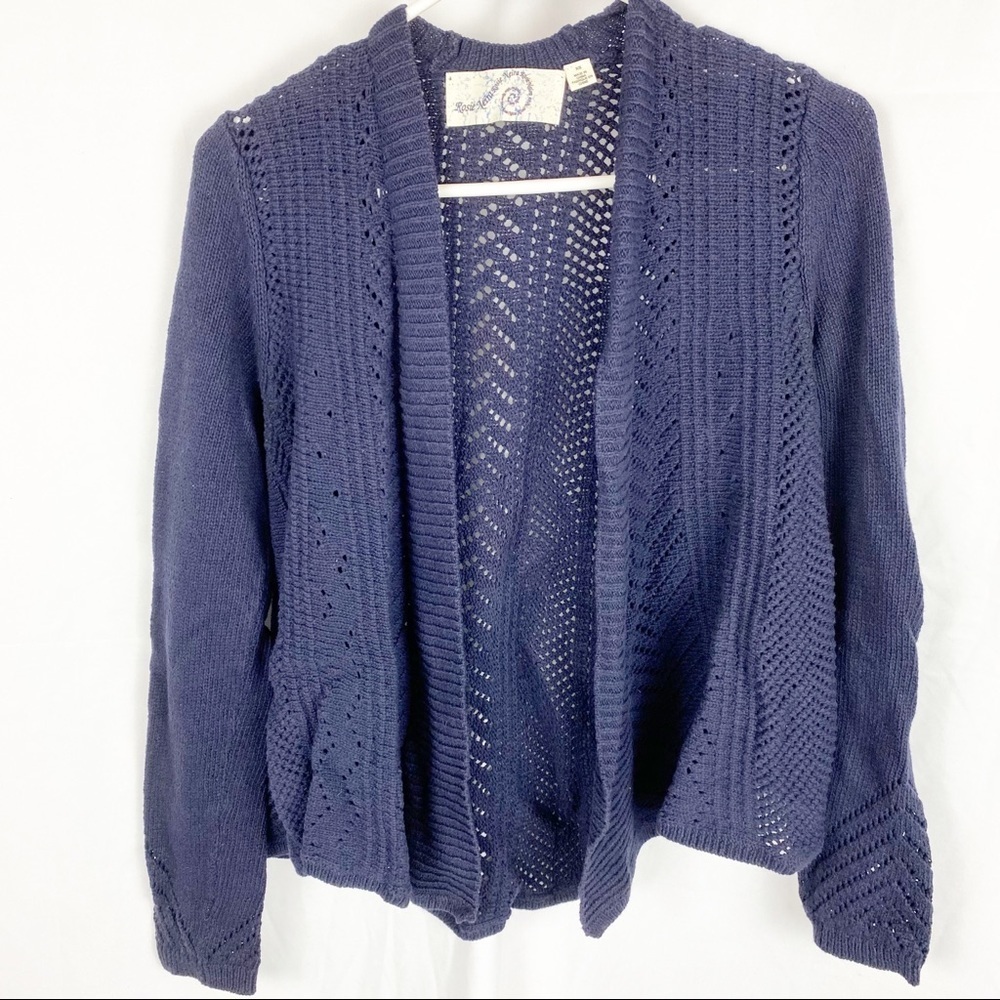 ANTHROPOLOGIE Navy Blue Light Knit Sweater